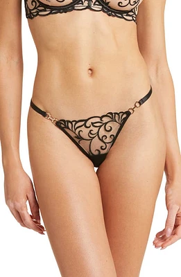 Bluebella Harriet Embroidered Mesh Briefs Black/sheer at Nordstrom,