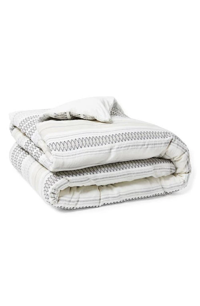 Coyuchi Coast Organic Cotton Duvet Cover in Soft White W/deep Graphite at Nordstrom