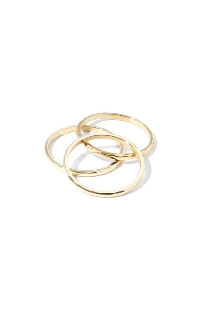 MIRANDA FRYE Hazel Set of 3 Hammered Stacking Rings Gold at Nordstrom,