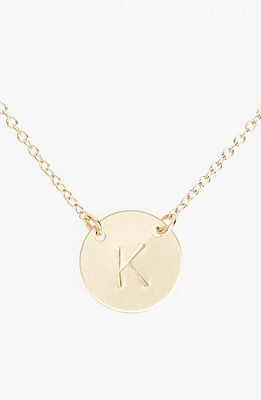 Nashelle 14k-Gold Fill Anchored Initial Disc Necklace in 14K Gold Fill K at Nordstrom