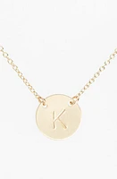 Nashelle 14k-Gold Fill Anchored Initial Disc Necklace in 14K Gold Fill K at Nordstrom