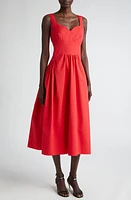 Alexander McQueen Sleeveless Cotton Poplin Midi Dress Lust Red at Nordstrom, Us