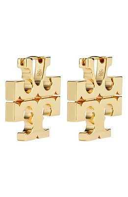 Tory Burch Eleanor Hidden Hoop Earrings in Tory Gold at Nordstrom