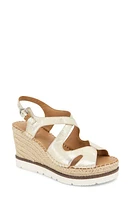 GENTLE SOULS BY KENNETH COLE Elise Espadrille Wedge Sandal Ice Metallic Leather at Nordstrom,