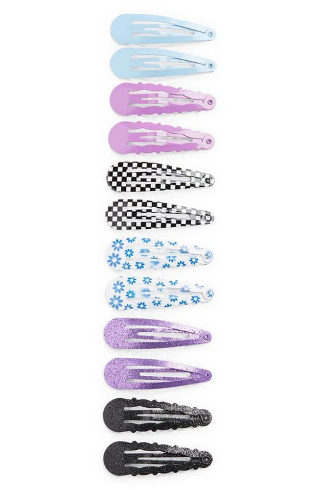 Capelli New York Kids' Set of 12 Assorted Hair Clips in Purple Combo at Nordstrom