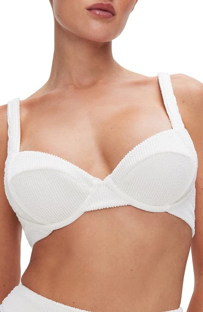 Good American Always Fit Underwire Bikini Top Cloud White001 at Nordstrom,