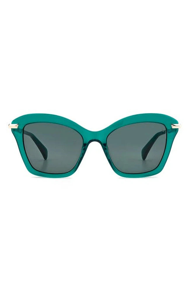 rag & bone 53mm Cat Eye Sunglasses in Green/Green at Nordstrom