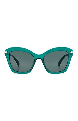 rag & bone 53mm Cat Eye Sunglasses in Green/Green at Nordstrom