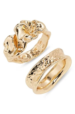 Nordstrom Set of 2 Molten Rings Gold at Nordstrom,