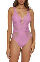 Becca Network Metallic Mesh One-Piece Swimsuit at Nordstrom,