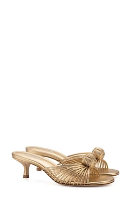 Larroudé Valerie Kitten Heel Slide Sandal Gold at Nordstrom,