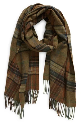 Ralph Lauren Purple Label Plaid Cashmere Blanket Scarf in Taupe Multi at Nordstrom