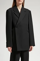 The Row Azul Oversize Double Breasted Wool Jacket Black at Nordstrom,