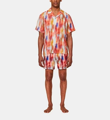 Vilebrequin Men's Bowling Linen Ikat Flowers Shirt in Multicolor at Nordstrom