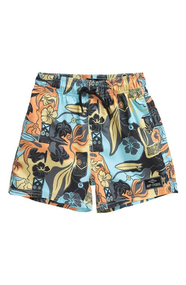 Rip Curl Kids' Shred Revival Swim Trunks Bright Yellow at Nordstrom,