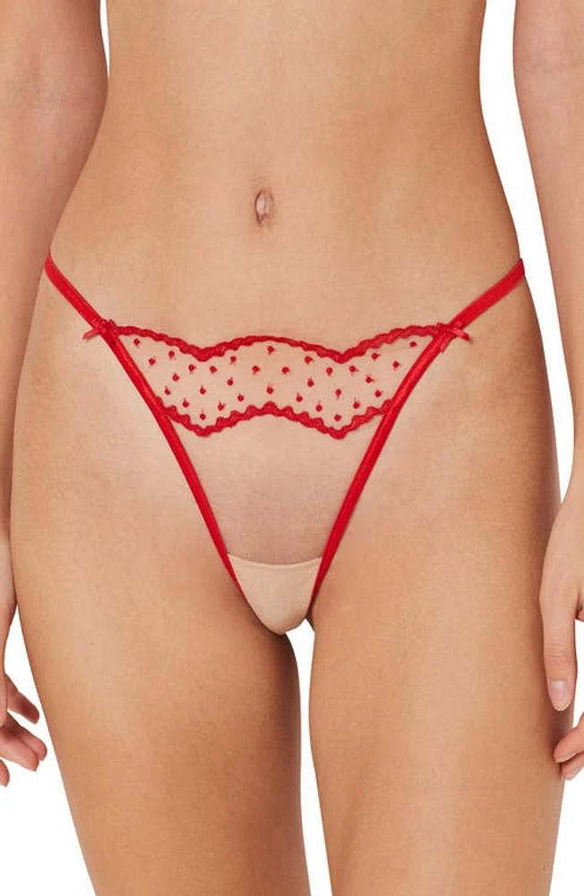 Etam Emerveilee Embroidered Tulle G-String at Nordstrom, Size Small