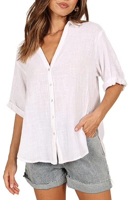 Petal & Pup Dion Linen Shirt White at Nordstrom,