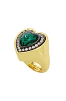 Kurt Geiger London Heart Halo Cocktail Ring Green at Nordstrom,