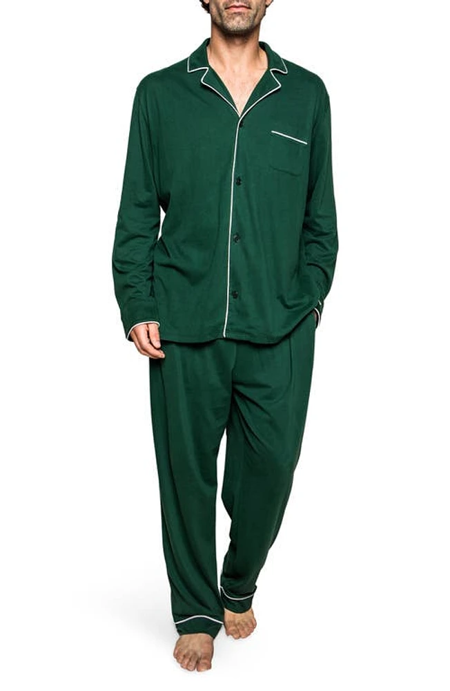 Petite Plume Men's Luxe Pima Evergreen Pajamas at Nordstrom,