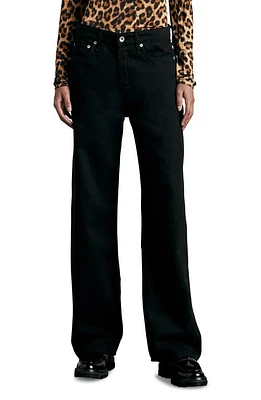 rag & bone Featherweight Logan Wide Leg Jeans Black at Nordstrom,