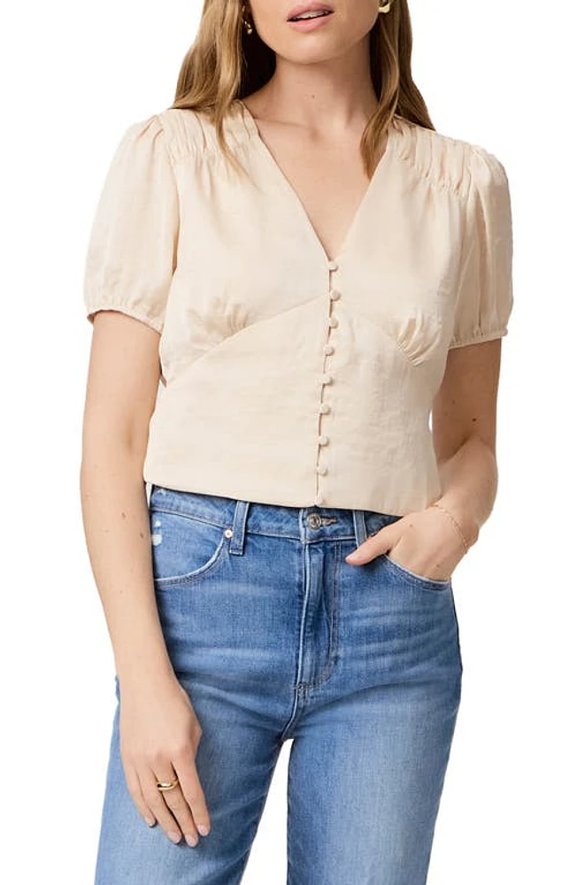 PAIGE Plie Button Front Top Ecru at Nordstrom,