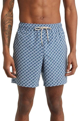 Fair Harbor The Bayberry Swim Trunks Navy Geo at Nordstrom,