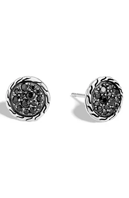 John Hardy Pavé Button Earrings in Black at Nordstrom