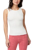 PAIGE Yuzu Cutout Rib Tank Ivory at Nordstrom,