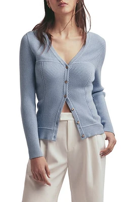 Favorite Daughter The Lena Bustier Rib Cardigan Sky Blue at Nordstrom,