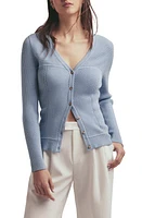 Favorite Daughter The Lena Bustier Rib Cardigan Sky Blue at Nordstrom,