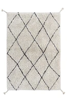 Lorena Canals Mini Bereber Washable Cotton Blend Rug in Natural Black at Nordstrom