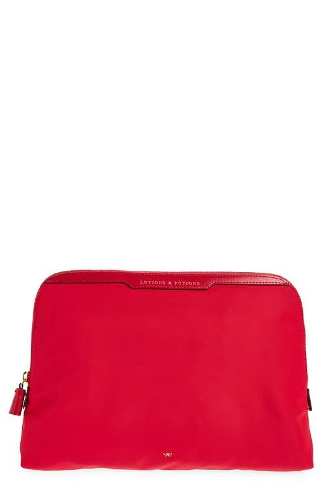 Anya Hindmarch Lotions & Potions Recycled Nylon Zip Pouch in Hot Pink at Nordstrom