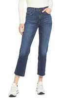 DL1961 Patti High Waist Raw Hem Straight Leg Jeans in Dark Frayed Vintage at Nordstrom, Size 25