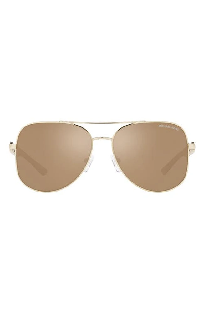 Michael Kors Chianti 58mm Aviator Sunglasses in Light Gold at Nordstrom