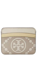 Tory Burch T Monogram Embossed Leather Card Case in Longan /New Cream at Nordstrom