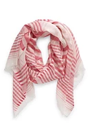 Faherty Variegated Stripe Wrap Scarf in Carmine at Nordstrom