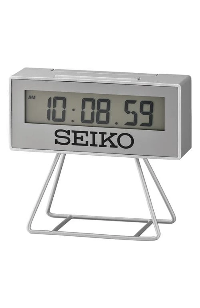 Seiko Olympia Mini Marathon Alarm Clock in Silver at Nordstrom