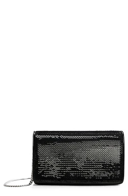 MANGO Sequin Chain Strap Crossbody Bag in Black at Nordstrom