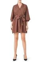 Endless Rose Tie Waist Mini Shirtdress at Nordstrom,