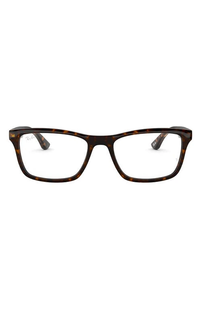 Ray-Ban 57mm Square Optical Glasses in Dk Havana at Nordstrom