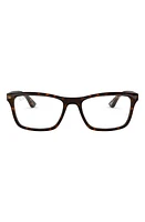 Ray-Ban 57mm Square Optical Glasses in Dk Havana at Nordstrom