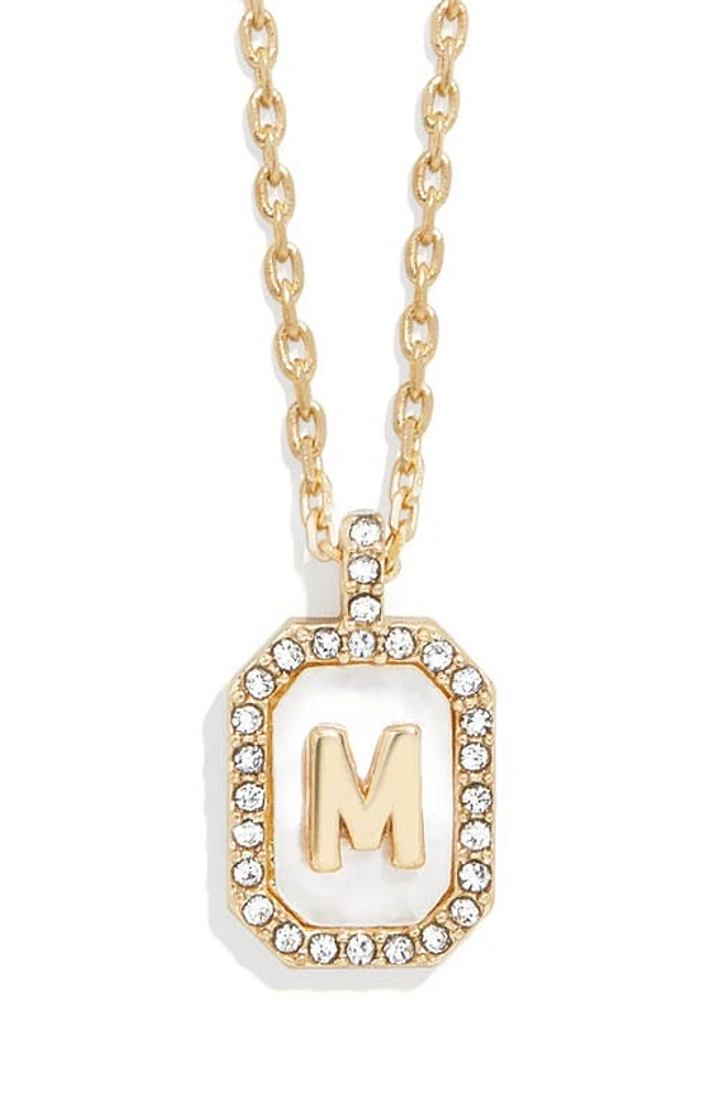 BaubleBar Initial Pendant Necklace in White M at Nordstrom