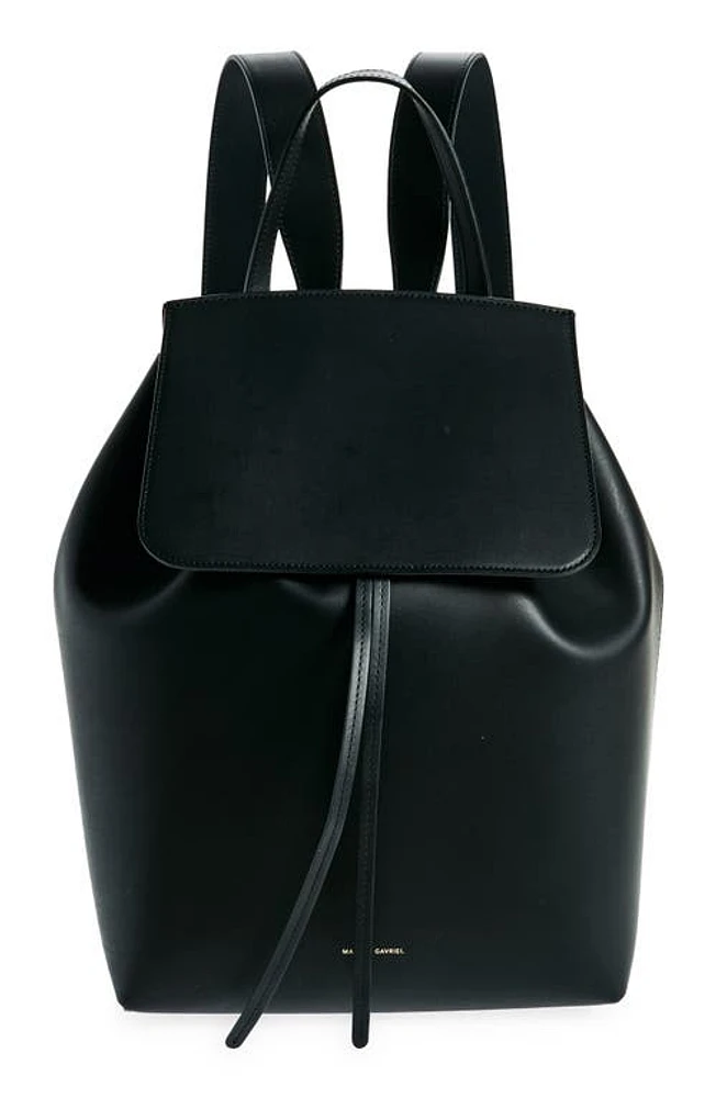 Mansur Gavriel Classic Leather Backpack in Black/Flamma at Nordstrom