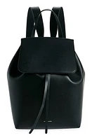 Mansur Gavriel Classic Leather Backpack in Black/Flamma at Nordstrom