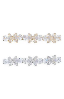 Tasha 2-Pack Crystal Butterfly Barrettes in Silver Gold at Nordstrom