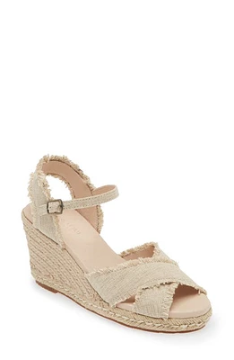 Chocolat Blu Unna Espadrille Wedge Tan Wash Linen at Nordstrom,