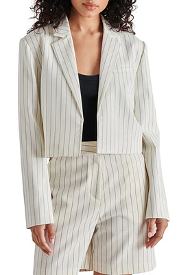 Steve Madden Rupi Pinstripe Crop Blazer Cream at Nordstrom,