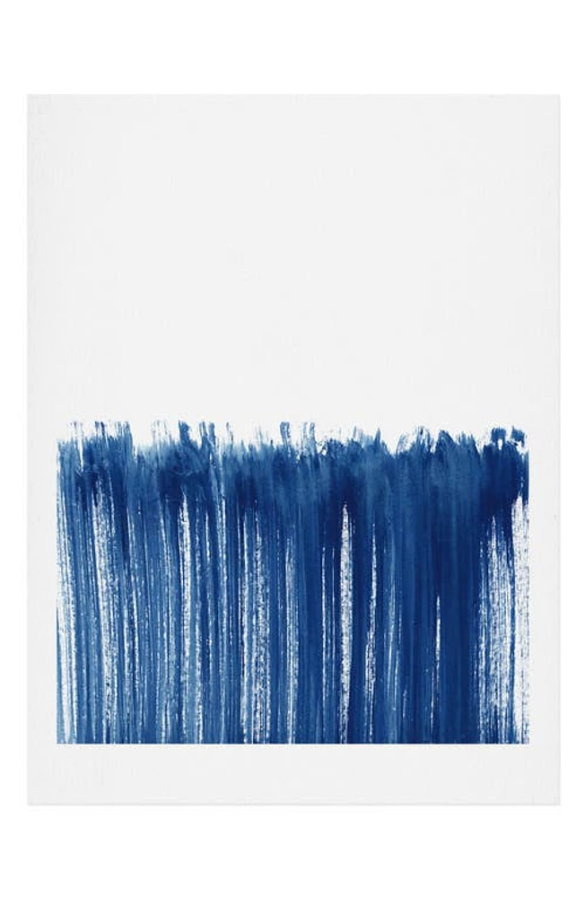 Deny Designs Indigo Abstract Brush Strokes Framed Wall Art in No Frame at Nordstrom, Size 18X24