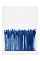 Deny Designs Indigo Abstract Brush Strokes Framed Wall Art in No Frame at Nordstrom, Size 18X24