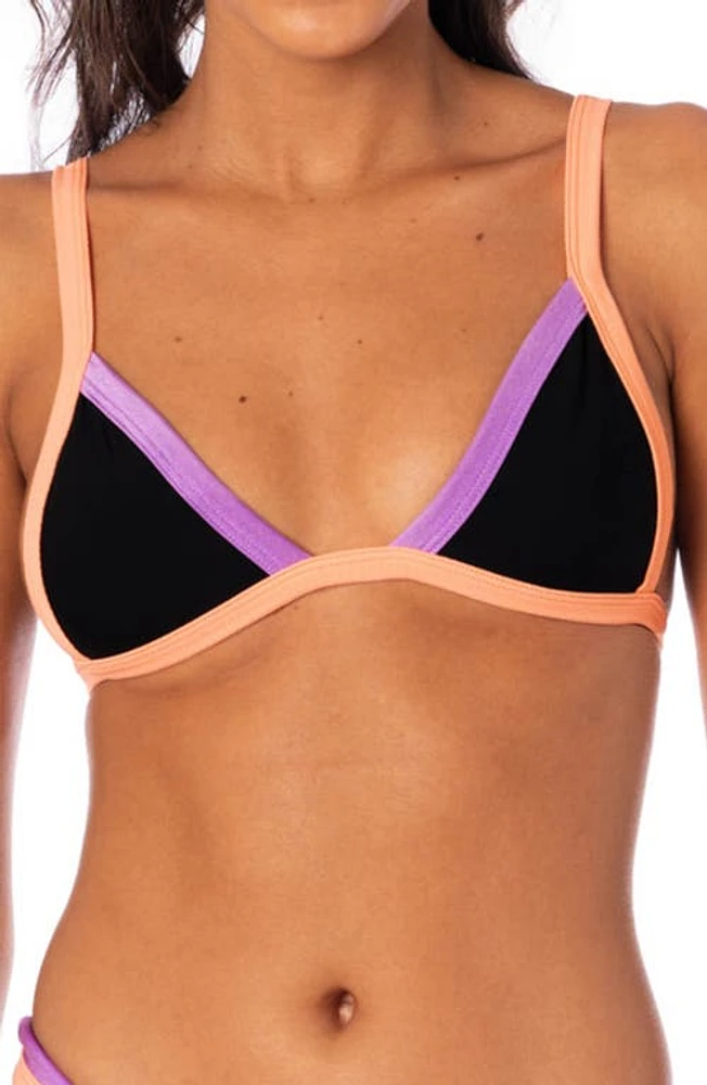 Maaji Noir Black Rewind Reversible Bikini Top at Nordstrom,